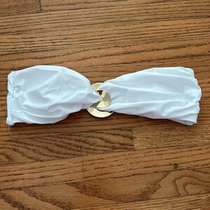 Moeva white bandeau bikini top